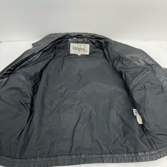Vintage 1970’s Wilsons Ribbed Leather Jacket Women’s 40 US 10 Dark Black - Picture 6 of 10